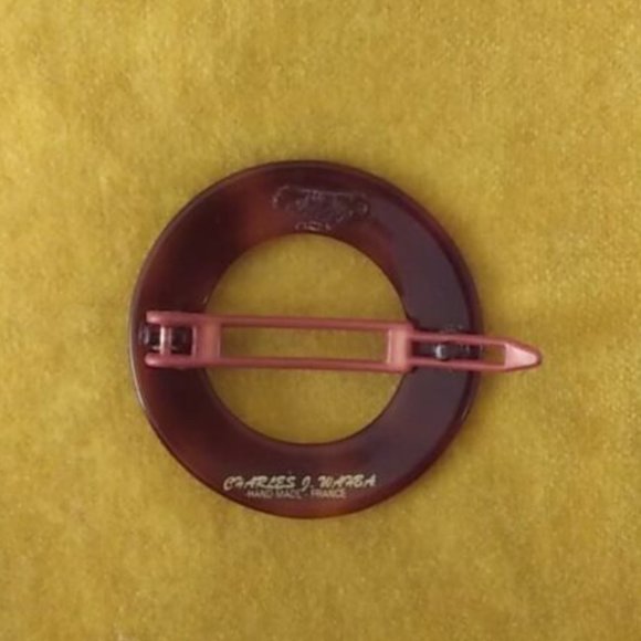 France tortoise round handmade circle hair boho barrette french - Picture 2 of 2